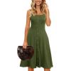 imageBerydress Womens Casual Beach Summer Dresses 2025 Solid Cotton Flattering ALine Spaghetti Strap Button Down Midi SundressArmy Green