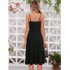 imageBerydress Womens Casual Beach Summer Dresses 2025 Solid Cotton Flattering ALine Spaghetti Strap Button Down Midi SundressBlack