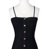 imageBerydress Womens Casual Beach Summer Dresses 2025 Solid Cotton Flattering ALine Spaghetti Strap Button Down Midi SundressBlack