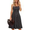 imageBerydress Womens Casual Beach Summer Dresses 2025 Solid Cotton Flattering ALine Spaghetti Strap Button Down Midi SundressBlack Polka Dot