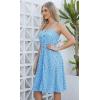 imageBerydress Womens Casual Beach Summer Dresses 2025 Solid Cotton Flattering ALine Spaghetti Strap Button Down Midi SundressBlue Daisy