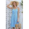 imageBerydress Womens Casual Beach Summer Dresses 2025 Solid Cotton Flattering ALine Spaghetti Strap Button Down Midi SundressBlue Daisy