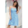 imageBerydress Womens Casual Beach Summer Dresses 2025 Solid Cotton Flattering ALine Spaghetti Strap Button Down Midi SundressBlue Daisy