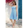 imageBerydress Womens Casual Beach Summer Dresses 2025 Solid Cotton Flattering ALine Spaghetti Strap Button Down Midi SundressBlue Daisy
