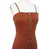 imageBerydress Womens Casual Beach Summer Dresses 2025 Solid Cotton Flattering ALine Spaghetti Strap Button Down Midi SundressBrown