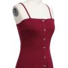 imageBerydress Womens Casual Beach Summer Dresses 2025 Solid Cotton Flattering ALine Spaghetti Strap Button Down Midi SundressBurgundy