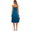imageBerydress Womens Casual Beach Summer Dresses 2025 Solid Cotton Flattering ALine Spaghetti Strap Button Down Midi SundressDark Cyan