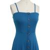 imageBerydress Womens Casual Beach Summer Dresses 2025 Solid Cotton Flattering ALine Spaghetti Strap Button Down Midi SundressDark Cyan