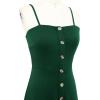 imageBerydress Womens Casual Beach Summer Dresses 2025 Solid Cotton Flattering ALine Spaghetti Strap Button Down Midi SundressDark Green