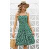 imageBerydress Womens Casual Beach Summer Dresses 2025 Solid Cotton Flattering ALine Spaghetti Strap Button Down Midi SundressGreen Floral