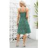 imageBerydress Womens Casual Beach Summer Dresses 2025 Solid Cotton Flattering ALine Spaghetti Strap Button Down Midi SundressGreen Floral