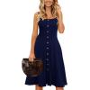 imageBerydress Womens Casual Beach Summer Dresses 2025 Solid Cotton Flattering ALine Spaghetti Strap Button Down Midi SundressNavy