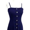 imageBerydress Womens Casual Beach Summer Dresses 2025 Solid Cotton Flattering ALine Spaghetti Strap Button Down Midi SundressNavy