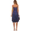imageBerydress Womens Casual Beach Summer Dresses 2025 Solid Cotton Flattering ALine Spaghetti Strap Button Down Midi SundressNavy Polka Dot