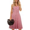 imageBerydress Womens Casual Beach Summer Dresses 2025 Solid Cotton Flattering ALine Spaghetti Strap Button Down Midi SundressPink Dot