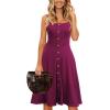 imageBerydress Womens Casual Beach Summer Dresses 2025 Solid Cotton Flattering ALine Spaghetti Strap Button Down Midi SundressPurple