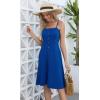 imageBerydress Womens Casual Beach Summer Dresses 2025 Solid Cotton Flattering ALine Spaghetti Strap Button Down Midi SundressRoyal Blue