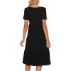 imageBerydress Womens Casual Summer Tiered Midi Dress 2025 Short Sleeve VNeck Loose Cotton Ruffle Babydoll Dress Boho SundressBlack