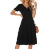 imageBerydress Womens Casual Summer Tiered Midi Dress 2025 Short Sleeve VNeck Loose Cotton Ruffle Babydoll Dress Boho SundressBlack