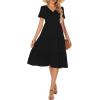 imageBerydress Womens Casual Summer Tiered Midi Dress 2025 Short Sleeve VNeck Loose Cotton Ruffle Babydoll Dress Boho SundressBlack