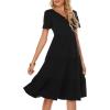 imageBerydress Womens Casual Summer Tiered Midi Dress 2025 Short Sleeve VNeck Loose Cotton Ruffle Babydoll Dress Boho SundressBlack