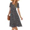 imageBerydress Womens Casual Summer Tiered Midi Dress 2025 Short Sleeve VNeck Loose Cotton Ruffle Babydoll Dress Boho SundressBlack Floral