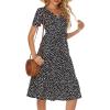 imageBerydress Womens Casual Summer Tiered Midi Dress 2025 Short Sleeve VNeck Loose Cotton Ruffle Babydoll Dress Boho SundressBlack Floral