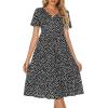 imageBerydress Womens Casual Summer Tiered Midi Dress 2025 Short Sleeve VNeck Loose Cotton Ruffle Babydoll Dress Boho SundressBlack Floral
