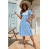 imageBerydress Womens Casual Summer Tiered Midi Dress 2025 Short Sleeve VNeck Loose Cotton Ruffle Babydoll Dress Boho SundressBlue Daisy