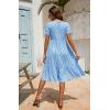 imageBerydress Womens Casual Summer Tiered Midi Dress 2025 Short Sleeve VNeck Loose Cotton Ruffle Babydoll Dress Boho SundressBlue Daisy