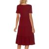 imageBerydress Womens Casual Summer Tiered Midi Dress 2025 Short Sleeve VNeck Loose Cotton Ruffle Babydoll Dress Boho SundressBurgundy