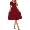 imageBerydress Womens Casual Summer Tiered Midi Dress 2025 Short Sleeve VNeck Loose Cotton Ruffle Babydoll Dress Boho SundressBurgundy