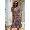 imageBerydress Womens Casual Summer Tiered Midi Dress 2025 Short Sleeve VNeck Loose Cotton Ruffle Babydoll Dress Boho SundressBurgundy Floral