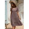 imageBerydress Womens Casual Summer Tiered Midi Dress 2025 Short Sleeve VNeck Loose Cotton Ruffle Babydoll Dress Boho SundressBurgundy Floral