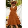imageBerydress Womens Casual Summer Tiered Midi Dress 2025 Short Sleeve VNeck Loose Cotton Ruffle Babydoll Dress Boho SundressCaramel