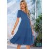 imageBerydress Womens Casual Summer Tiered Midi Dress 2025 Short Sleeve VNeck Loose Cotton Ruffle Babydoll Dress Boho SundressDark Blue