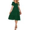 imageBerydress Womens Casual Summer Tiered Midi Dress 2025 Short Sleeve VNeck Loose Cotton Ruffle Babydoll Dress Boho SundressDark Green