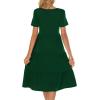imageBerydress Womens Casual Summer Tiered Midi Dress 2025 Short Sleeve VNeck Loose Cotton Ruffle Babydoll Dress Boho SundressDark Green