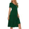 imageBerydress Womens Casual Summer Tiered Midi Dress 2025 Short Sleeve VNeck Loose Cotton Ruffle Babydoll Dress Boho SundressDark Green