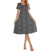 imageBerydress Womens Casual Summer Tiered Midi Dress 2025 Short Sleeve VNeck Loose Cotton Ruffle Babydoll Dress Boho SundressFloral Black