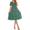 imageBerydress Womens Casual Summer Tiered Midi Dress 2025 Short Sleeve VNeck Loose Cotton Ruffle Babydoll Dress Boho SundressGreen Floral