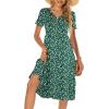 imageBerydress Womens Casual Summer Tiered Midi Dress 2025 Short Sleeve VNeck Loose Cotton Ruffle Babydoll Dress Boho SundressGreen Floral