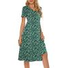 imageBerydress Womens Casual Summer Tiered Midi Dress 2025 Short Sleeve VNeck Loose Cotton Ruffle Babydoll Dress Boho SundressGreen Floral