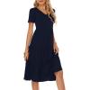 imageBerydress Womens Casual Summer Tiered Midi Dress 2025 Short Sleeve VNeck Loose Cotton Ruffle Babydoll Dress Boho SundressNavy