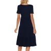 imageBerydress Womens Casual Summer Tiered Midi Dress 2025 Short Sleeve VNeck Loose Cotton Ruffle Babydoll Dress Boho SundressNavy