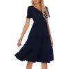 imageBerydress Womens Casual Summer Tiered Midi Dress 2025 Short Sleeve VNeck Loose Cotton Ruffle Babydoll Dress Boho SundressNavy