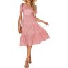 imageBerydress Womens Casual Summer Tiered Midi Dress 2025 Short Sleeve VNeck Loose Cotton Ruffle Babydoll Dress Boho SundressPink Polka Dot