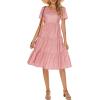 imageBerydress Womens Casual Summer Tiered Midi Dress 2025 Short Sleeve VNeck Loose Cotton Ruffle Babydoll Dress Boho SundressPink Polka Dot