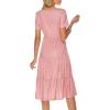imageBerydress Womens Casual Summer Tiered Midi Dress 2025 Short Sleeve VNeck Loose Cotton Ruffle Babydoll Dress Boho SundressPink Polka Dot