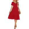 imageBerydress Womens Casual Summer Tiered Midi Dress 2025 Short Sleeve VNeck Loose Cotton Ruffle Babydoll Dress Boho SundressRed